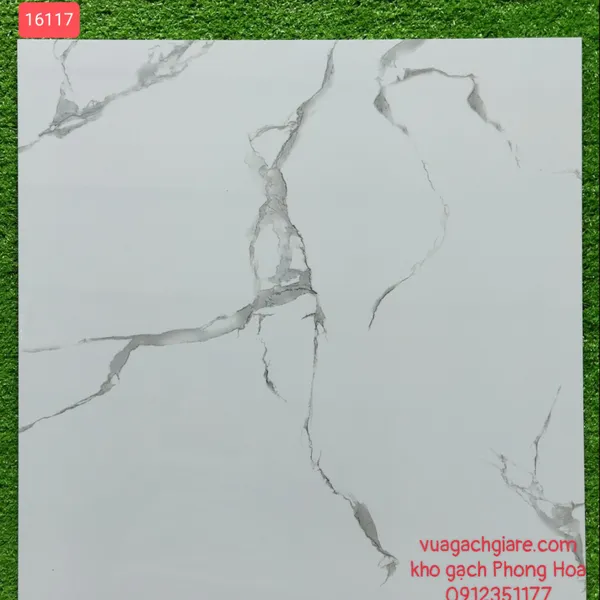 Gạch Đá Lát Nền 60x60 trắng vân khói 16117