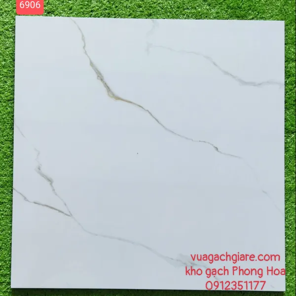 Gạch Đá Lát Nền 60x60 trắng vân khói 6906