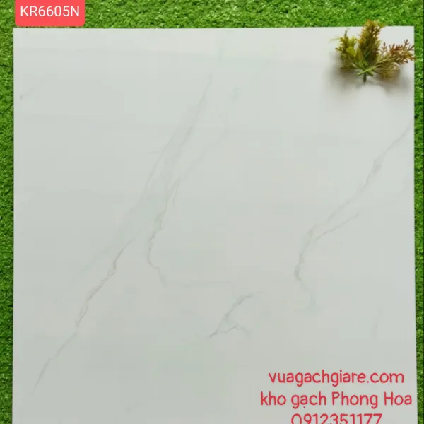 Gạch Đá Lát Nền 60x60 Giá Rẻ trắng vân khói KR6605N