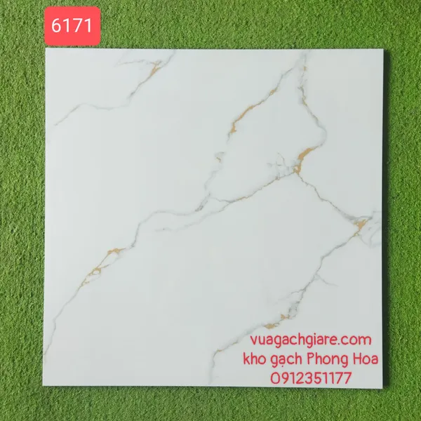 Gạch Đá Ốp Lát 60x60 trắng vân khói vàng 6171