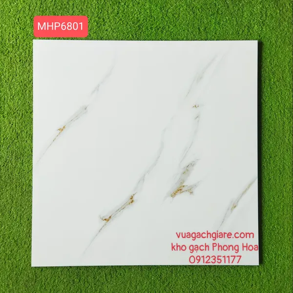 Gạch Đá Ốp Lát 60x60 trắng vân khói vàng MHP6801
