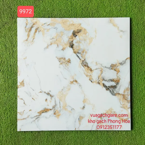 Gạch Đá Ốp Lát 60x60 trắng vân vàng 9972