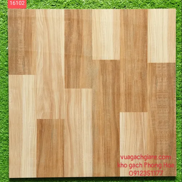 Gạch Đá Lát Nền 60x60 vân gỗ nâu vàng 16102