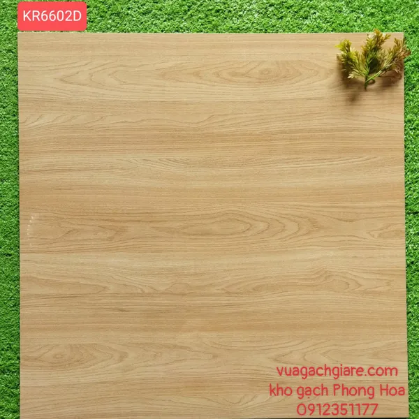 Gạch Đá Lát Nền 60x60 Giá Rẻ vân gỗ vàng KR6602D
