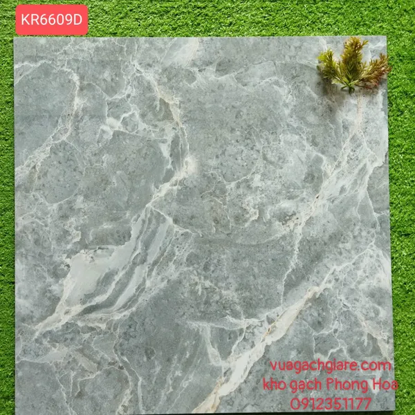 Gạch Đá Lát Nền 60x60 Giá Rẻ xám vân đá KR6609D