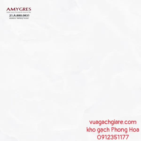 Gạch Đá Lát Nền 80x80 Amygres trắng vân mây 831