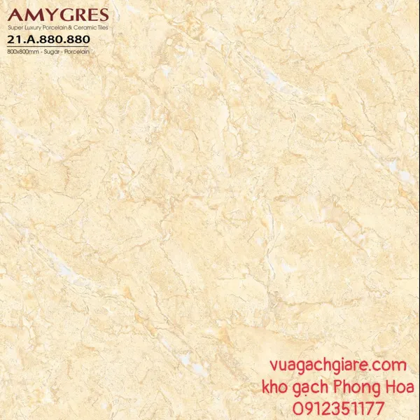 Gạch Đá Lát Nền 80x80 Amygres vàng vân đá 880