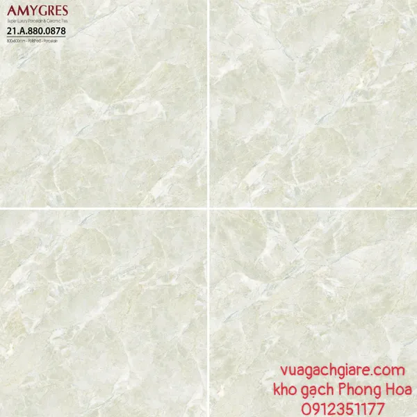 Gạch Đá Lát Nền 80x80 Amygres xanh vân đá 878