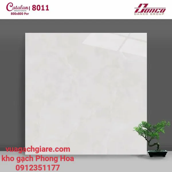 Gạch Đá Lát Nền 80x80 Catalan trắng vân mây 8011