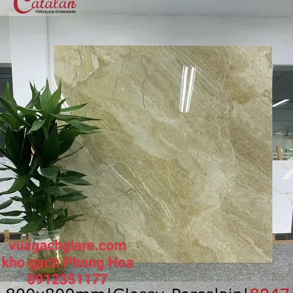 Gạch Đá Lát Nền 80x80 Catalan vàng vân đá 8047