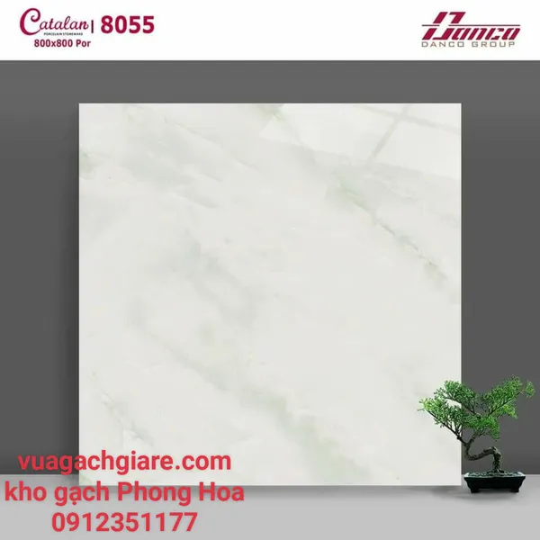 Gạch Đá Lát Nền 80x80 Catalan xanh vân trắng 8055