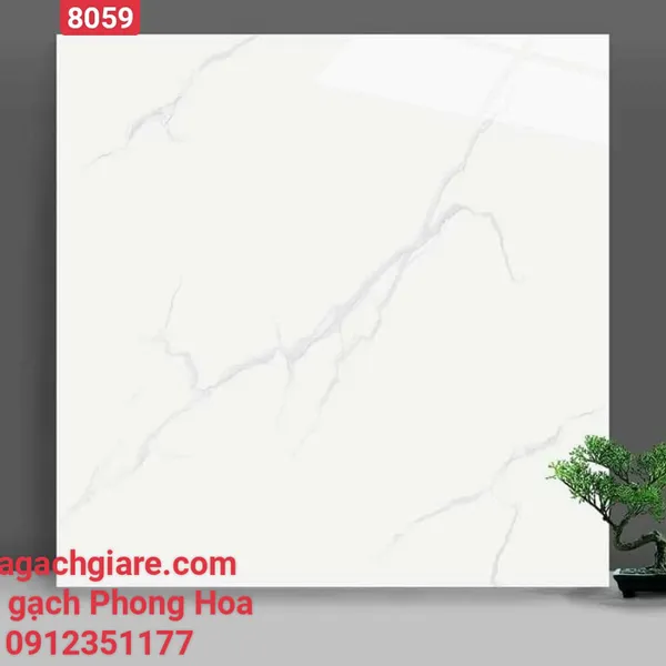 Gạch Đá Lát Nền 80x80 Catalan trắng vân khói 8059