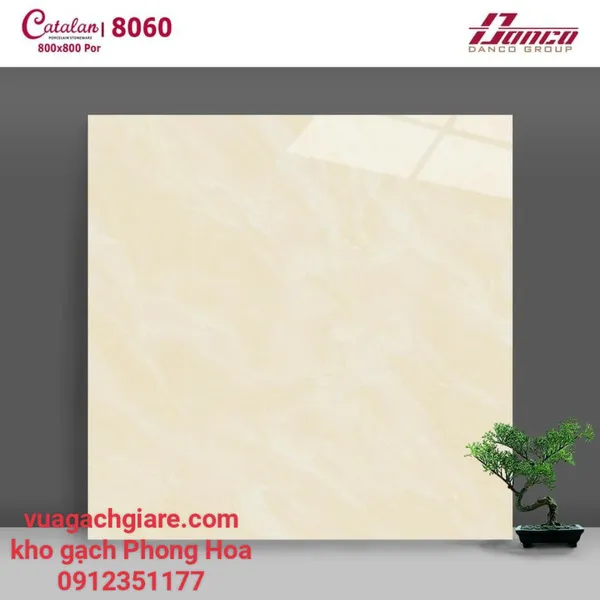Gạch Đá Lát Nền 80x80 Catalan vàng kem 8060