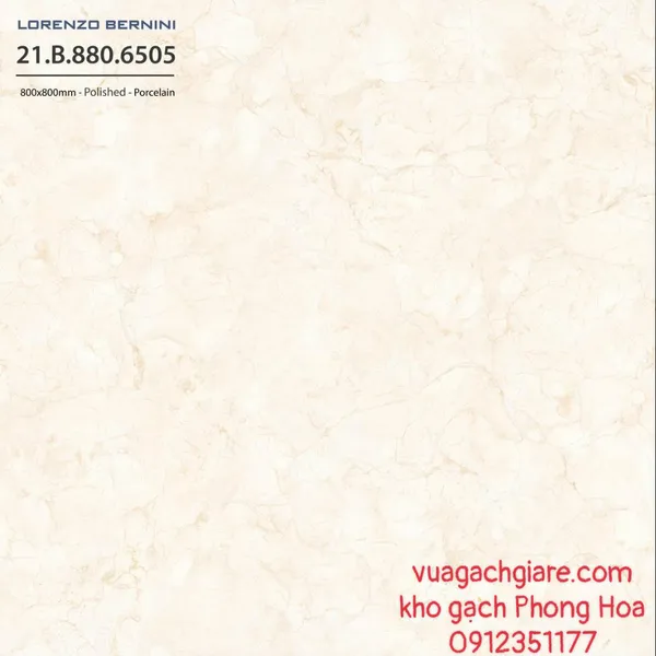 Gạch Đá Lát Nền 80x80 Lorenzo Bernini kem vàng 6505