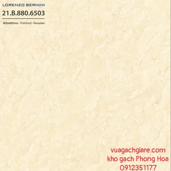 Gạch Đá Lát Nền 80x80 Lorenzo Bernini vàng vân đá 6503
