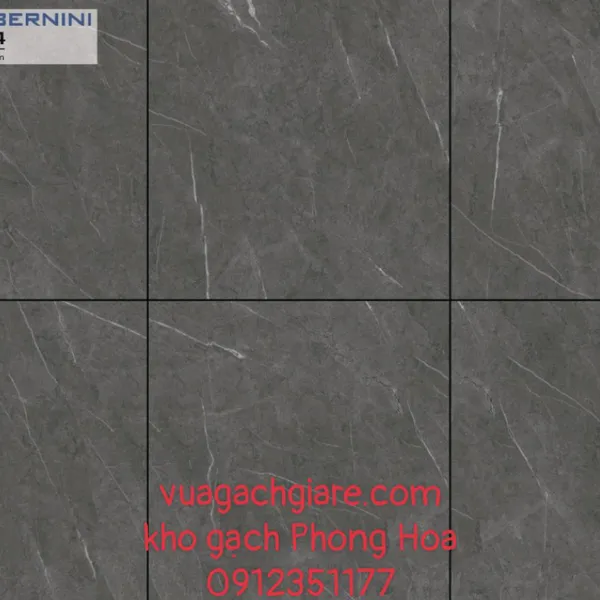 Gạch Đá Lát Nền 80x80 Lorenzo Bernini xám đậm vân trắng 9854