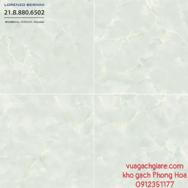 Gạch Đá Lát Nền 80x80 Lorenzo Bernini xanh vân đá 6502