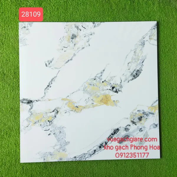 Gạch Đá Lát Nền 80x80 trắng vân vàng 28109