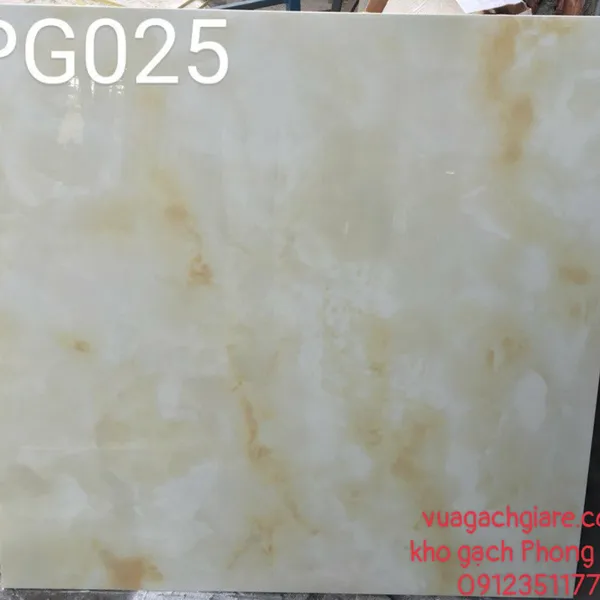 Gạch Đá Lát Nền 80x80 Vi Tinh Trung Quốc trắng vân vàng PG025