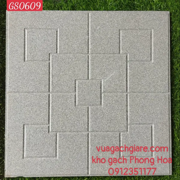 Gạch Đá Lát Sân 40x40 Kim Phong xám GS0609