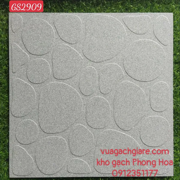 Gạch Đá Lát Sân 40x40 Kim Phong xám đậm GS2909