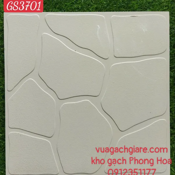Gạch Đá Lát Sân 40x40 Kim Phong trắng sữa GS3701