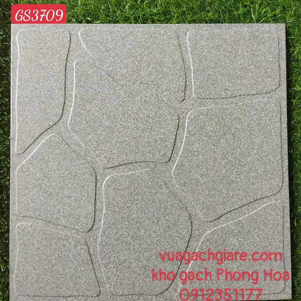Gạch Đá Lát Sân 40x40 Kim Phong xám đậm GS3709