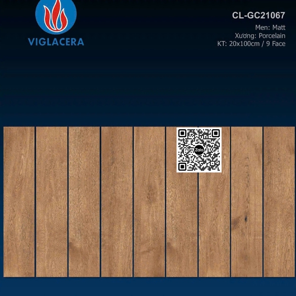 Gạch Đá Mờ Vân Gỗ - Gạch Giả Gỗ 20x100 Ốp Lát màu nâu GC21067