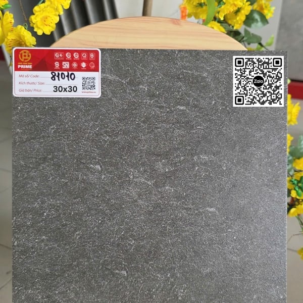 Gạch Đá Mờ 30x30 Ốp Lát Prime Giá Rẻ màu xám 81010