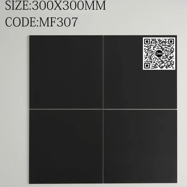 Gạch Đá Mờ 30x30 Ốp Lát Trang Trí đơn màu đen trơn MF307