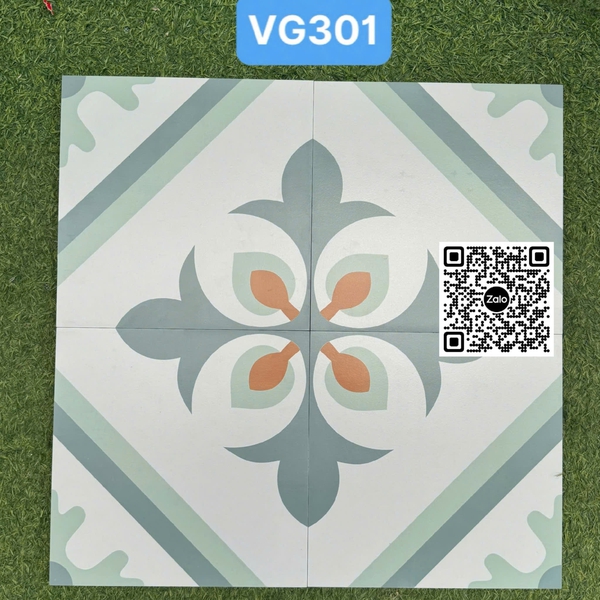 Gạch Bông 30x30 Ốp Lát Trang Trí trắng xanh VG301