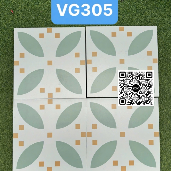 Gạch Bông 30x30 Ốp Lát Trang Trí trắng xanh VG305