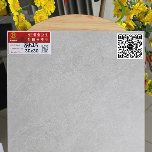 Gạch Đá Mờ 30x30 Ốp Lát Prime Giá Rẻ xám nhạt 81025