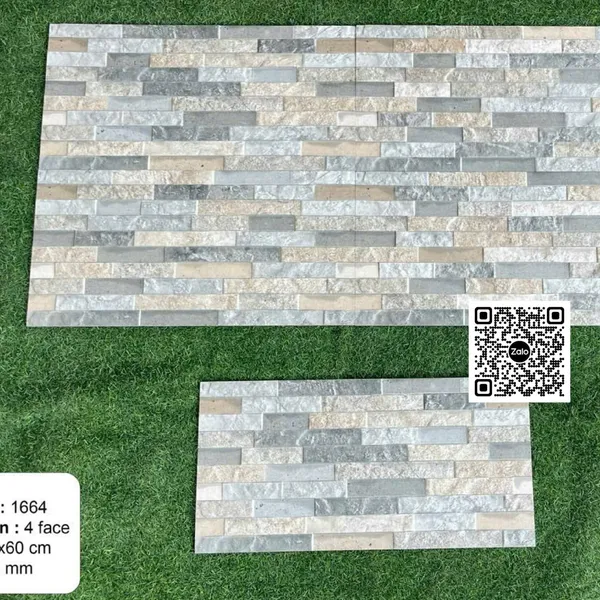 Gạch Đá 30x60 Ốp Tường Trang Trí đá ghép màu nâu xám 1664