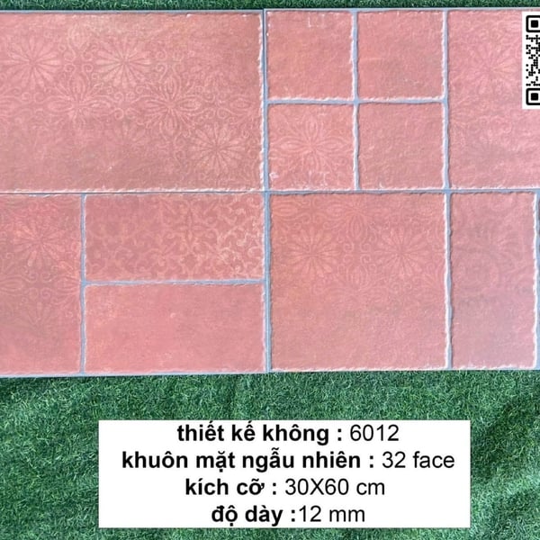 Gạch Đá 30x60 Ốp Lát Trang Trí đá ghép màu đỏ 6012