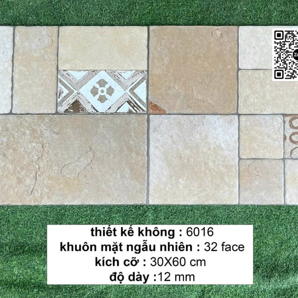 Gạch Đá 30x60 Ốp Lát Trang Trí đá ghép màu nâu 6016