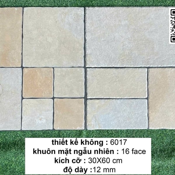 Gạch Đá 30x60 Ốp Lát Trang Trí đá ghép màu nâu 6017