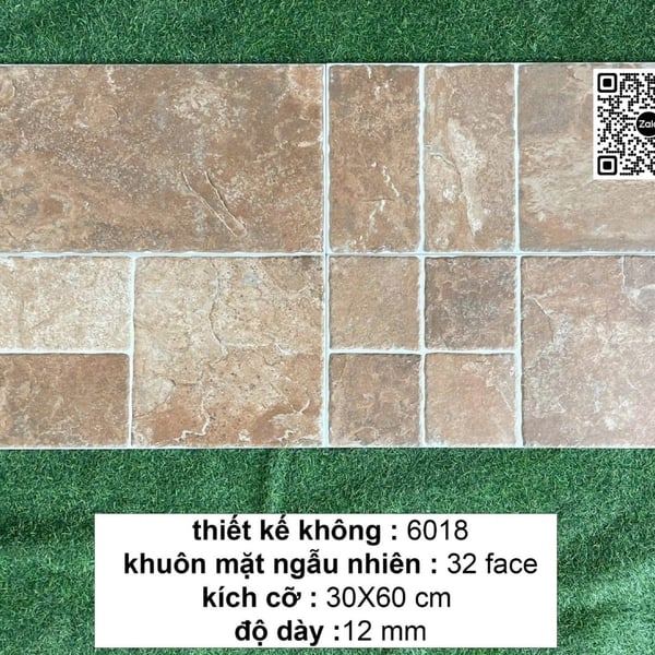 Gạch Đá 30x60 Ốp Lát Trang Trí đá ghép màu nâu 6018