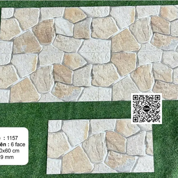 Gạch Đá 30x60 Ốp Tường Trang Trí đá ghép vàng giả đá 1157