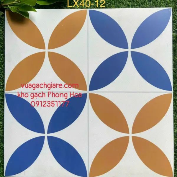 Gạch Đá Mờ 40x40 Bông Cổ Trang Trí đồng tiền LX40-12