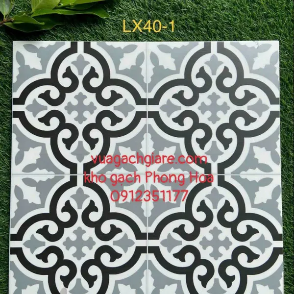 Gạch Đá Mờ 40x40 Bông Cổ Trang Trí LX40-1
