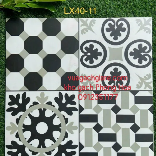 Gạch Đá Mờ 40x40 Bông Cổ Trang Trí LX40-11