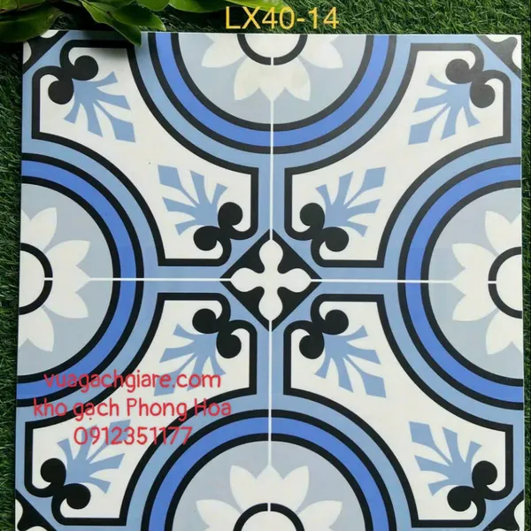 Gạch Đá Mờ 40x40 Bông Cổ Trang Trí LX40-14