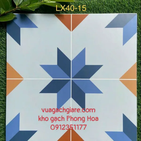 Gạch Đá Mờ 40x40 Bông Cổ Trang Trí LX40-15
