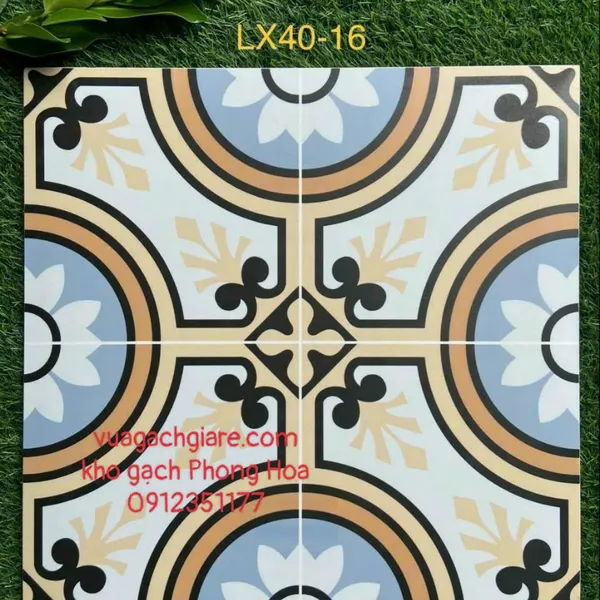 Gạch Đá Mờ 40x40 Bông Cổ Trang Trí LX40-16