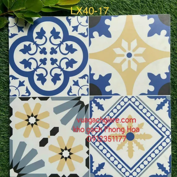 Gạch Đá Mờ 40x40 Bông Cổ Trang Trí LX40-17