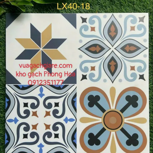 Gạch Đá Mờ 40x40 Bông Cổ Trang Trí LX40-18