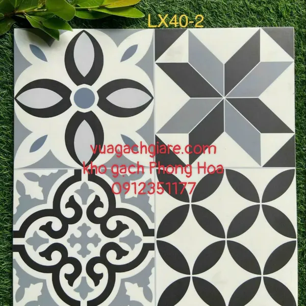 Gạch Đá Mờ 40x40 Bông Cổ Trang Trí LX40-2
