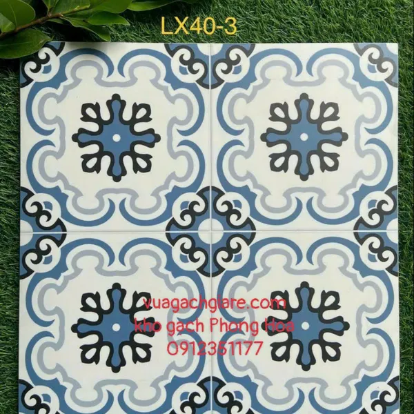 Gạch Đá Mờ 40x40 Bông Cổ Trang Trí LX40-3