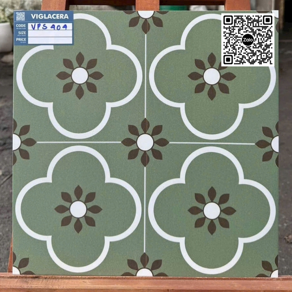 Gạch Bông 40x40 Ốp Lát Trang Trí Viglacera xanh rêu VPS404